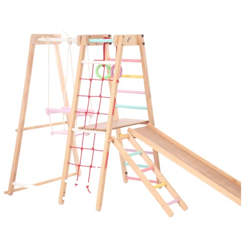Image of Ariro Jungle Gym Ultimate | Multicolor & Can Hold Upto 90 kg | Boosts Child Confidence & Keeps Child Fit | for Both Girl and Boy | Made with Wood | 40000 Grams | It is Strong, Sturdy and Durable