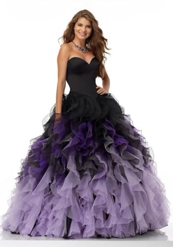 Princess Quinceanera Dresses Ball Gowns Tiered Tulle Prom Dresses for Sweet 15 163