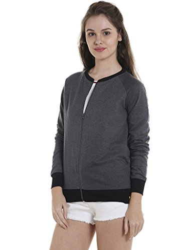 Image of PINACOLADA Women's Colorblock Sweatshirt with Ribbed Hem for Casual Wear | Low-High Neck | Long Sleeve | Button Closure | Cotton Sweatshirt Crafted with Comfort Fit for Everyday Wear