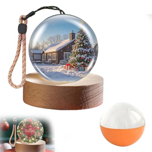 Dawmud Memory Sphere Lamp, 2025 New Memory Lamp Ball, Memory Orb Custom Video Sphere, Crystal Ball Video Player Ideal for Christmas Gifts and Christmas Decorations (Orange)