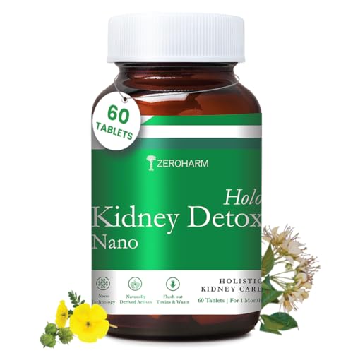 Image of ZEROHARM Holo Kidney Detox | Herbal Creatinine & Kidney Support with Varuna, Punarnava,Pathachata | Kidney Detox & Cleanse for Men & Women | Nano Formulated Ayurvedic Health Supplement - 60 Tablets