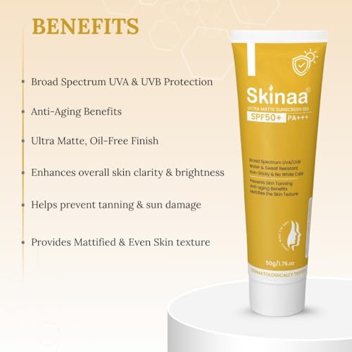 Image of Ultra Matte Sunscreen Spf 50+ PA+++ | Lightweight, Non-Greasy, and No White Cast | Broad Spectrum UVA /UVB and Blue Light Protection for Unisex (50 gm)