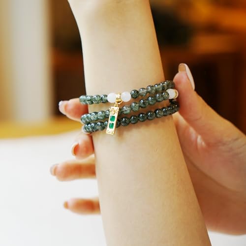 Image of Five Elements 18K Gold Vermeil 3 Layered Crystal Gemstone Beads Bracelet & Necklace for women Solid 925 Sterling Silver 18K Gold or White Gold Plated jewelry