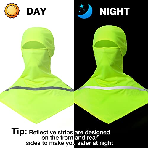 Image of Seematn 4 Pcs Balaclava Sun Men Face Mask UV Protection with Reflective Strip for Construction Work Neck Covers Summer