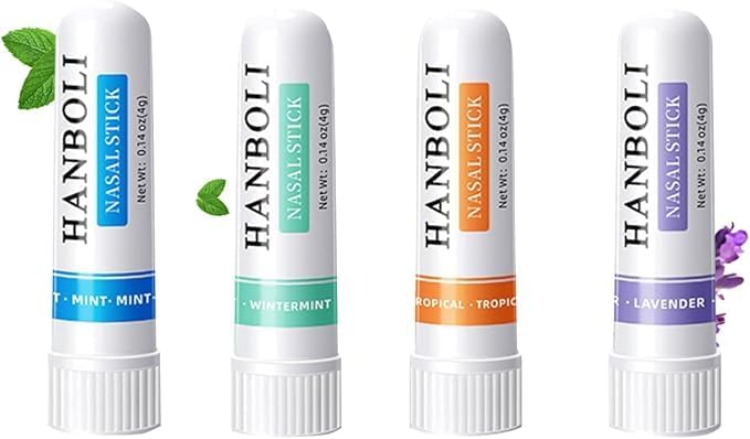 Nasal Stick Boost Energy Set, Nose Inhaler Stick, Nasal Stick, Nasal Stick Inhaler, Natural Mint Nasal Sticks for Breathing (Set of 4)