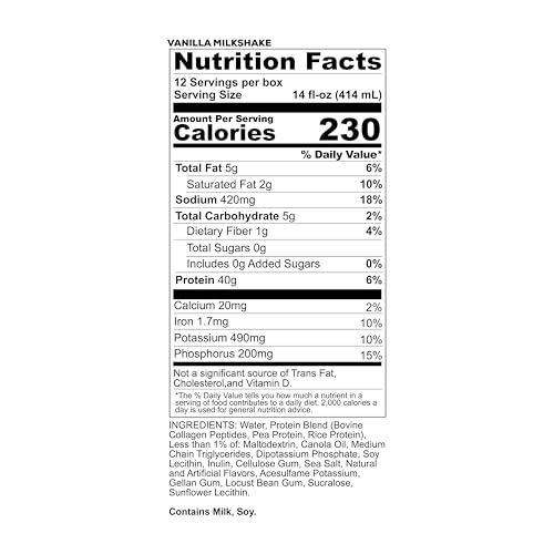 Image of REDCON1 MRE RTD Protein Shake | Vanilla Milkshake | Lactose Free, 40g Protein - 12 Pack, 14 oz