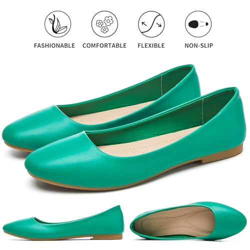 Image of Hash Bubbie Women's Flats Shoes Ballet Flats Dress Shoes Comfortable PU Leather Slip on Shoes for Women