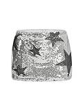 MakeMeChic Women's Sequin Skirt New Years Eve Outfits Sparkly Date Night Bodycon Micro Mini Skirts with Shorts Silver X-Small