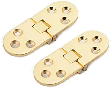 Tirzah 2PCS/Set Cupboard Cabinets Hinge Building Hardware Folding Table Hinge Furniture Door Inlet Hinge with Screws(Gold)