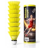 6x Volantes pelotas de bádminton amarillas para entrenamiento y competición Bádminton - bola de plumas/bolas volante para exteriores e interiores