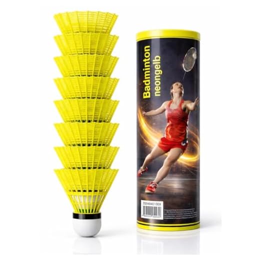 TK Gruppe Timo Klingler 12x Federbälle gelb Badmintonbälle für Training & Wettkampf Badminton - Feder Ball/Bälle Federball für Outdoor & Indoor (12x)