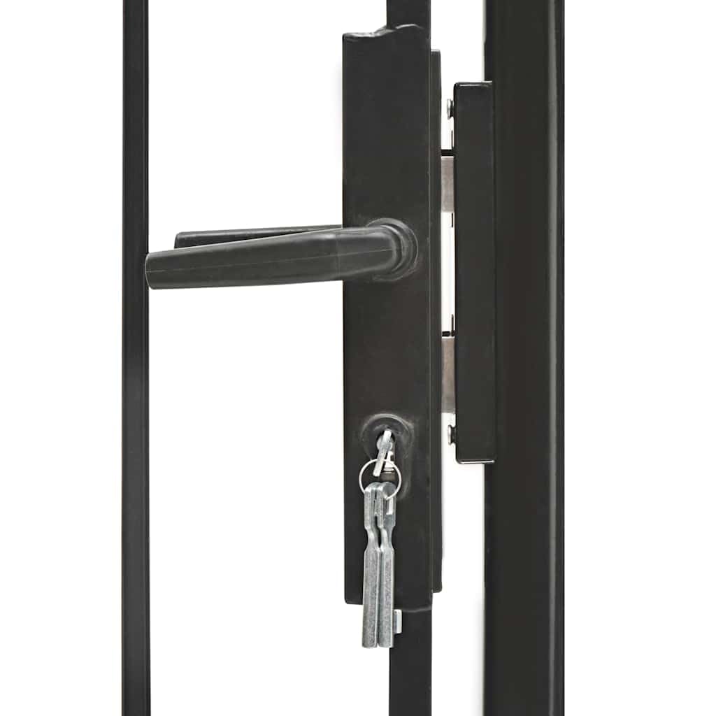 vidaXL Cancello da Giardino Woerden Stabile Robusto con 1,5 Montanti e Accessori Cancelletto Sicurezza Ingresso Pedonale in Acciaio 1x1,5 m Nero