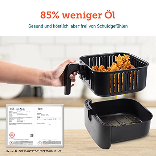 COSORI Heißluftfritteuse 3,5L & Multikocher, mit 13 Programmen, 1500W, Airfryer XL für 1-3 Personen, 100 Deutsch Rezeptheft, Digitalem One-Touch Screen, Vorheizen&Warmhalten, Shake-Modus – Bild 5