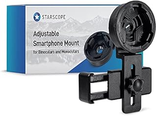 STARSCOPE Adjustable Phone Scope Mount - Universal Adapter Fits Most Phones | Telescope Phone Adapter for Monocular and Binocular | Travel Adapter for Photos | Easy-Adjust Phone Clip for Monoscope
