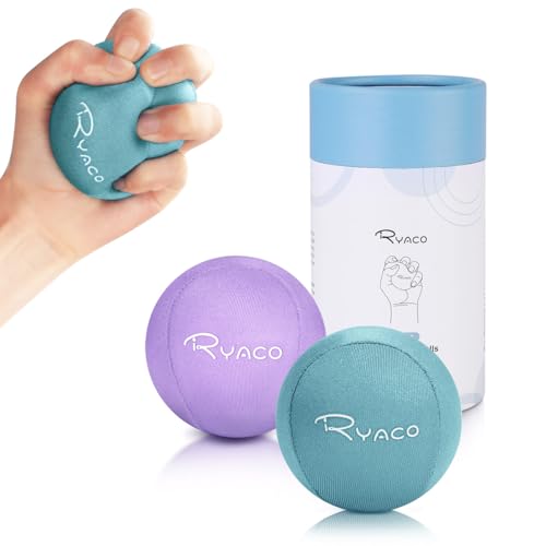 Ryaco Antistress-Bälle, 2er-Set, Handtrainer, Knetball, Fingergymnastik-Ball, Stressbewältigung