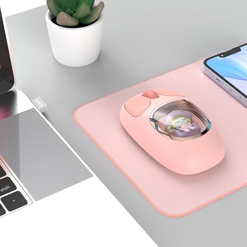 Souris sans fil Bluetooth rose silencieuse avec éclairage RVB rechargeable - 4