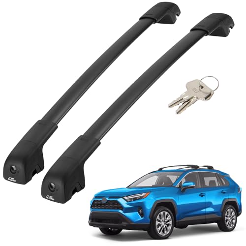 Image of JOYTUTUS Lockable Car Roof Rack Cross Bars Only Compatible with Toyota RAV4 Adventure /TRD Off-Road 2019-2025, Aluminum Anti-Rust Cross Bars for Rooftop Cargo Carrier Luggage Kayak Canoe Bike