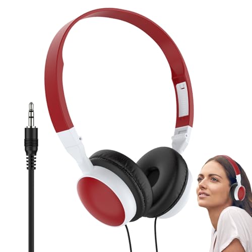 Generisch Auriculares con cable, auriculares para PC, auriculares para videojuegos, auriculares portátiles para videojuegos, auriculares con cable sobre el para tabletas de ordenador