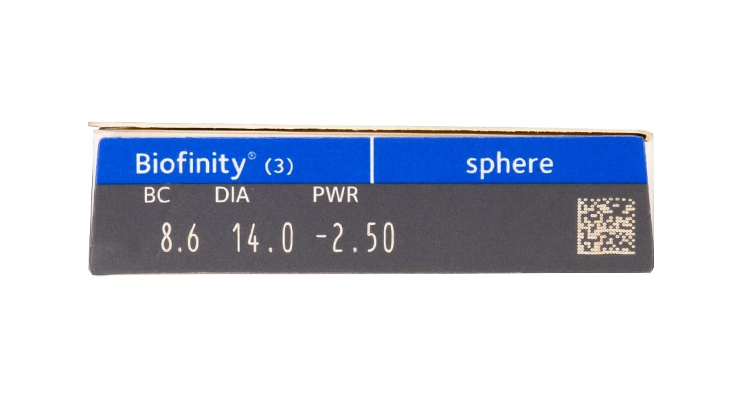 Biofinity - Lentes de contacto esféricas mensuales (R 8.6 / D 14 / -4 Diop), Pack de 3 uds.