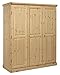 Arredamenti Rustici Armario 3 Puertas de Madera Pino Macizo - Color Miel