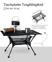 OneTigris Dipper faltbar Campingtisch klappbar, Camping Tisch Klapptisch mit Tragetasche und Netztasche, Kleiner Tisch Outdoor Ultraleicht für Angeln Wandern 60 x 40 x 37 cm (Schwarz) – Ansicht 7