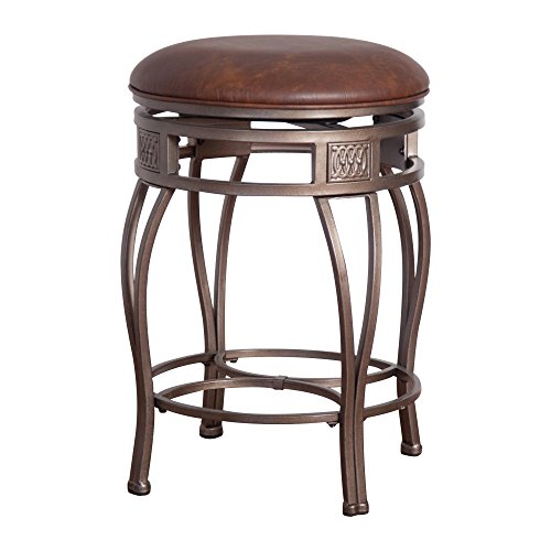 Hillsdale Montello Backless Swivel Bar Stool with Wood Panel, Barstool, Old Steel