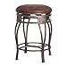 Hillsdale Montello Backless Swivel Bar Stool, Old Steel Finish with Faux Brown Leather
