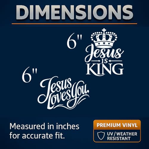 Pegatinas Jesus is King de 15 cm vinilos religiosos coche pack de 2 6