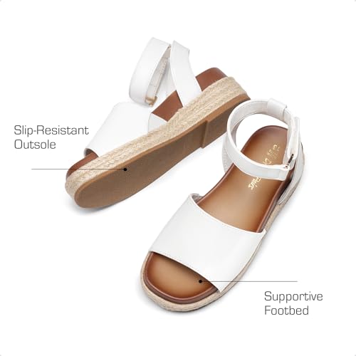 Image of DREAM PAIRS Girls Platform Wedge Open Toe Espadrille Sandals with Buckle Ankle Strap for Little Kid /Big Kid
