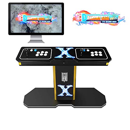 TAPDRA Pandora 3D Games Vintage Arcade Cabinet Machine, 4018 Games with WiFi Function to Add Games, Search/Save/Hide/Delete Games, 1280x720P HD Full-Size Commercial Wooden Console (with Coin Function)