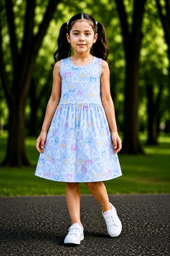 Image of EIO Girls Cotton Frock Dress Combo Pack et | Multicolor Knee Length Casual Dresses for Kids | Soft & Breathable Summer Wear Outfit Frock Set