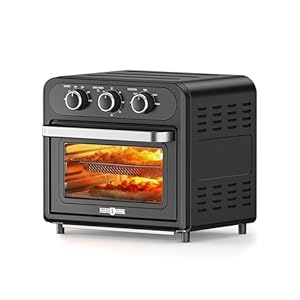 Air Fryer, Paris Rhône 14.8 Quart Toaster Oven, 5-in-1 Convection Oven for 4-Slice Toast, 9-inch Pizza, Knob-Controlled Kitchen Countertop Appliance with 6 Accessories, Dishwasher Safe