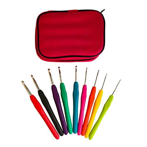 Kit 9 Agulhas Soft Emborrachada Para Crochê Linda Case