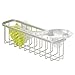 mDesign Metal Wire Kitchen Sink Suction Holder for Sponges, Scrub Brushes, Soap - Extra Large - Satin