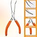 QFGasre Fish Bone Pliers Mini Needle Nose Tweezers Bent Nose Pliers with Comfort Grip Handles Bones Remover Plier Deboner for Salmon All Fish Jewelry Plier for Wire Wrapping Handmade Craft