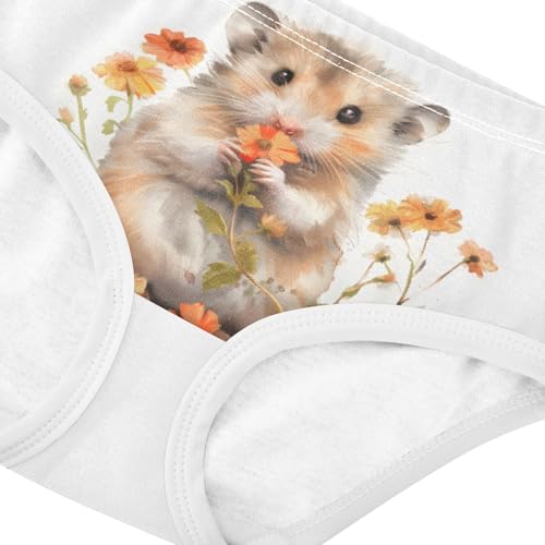 ALAZA Toddler Girls' Cotton Hipster Underwear Soft Little Hamster 2 Pack 2T4