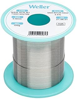Weller WSW SCN M1 (T0051402799) Lead Free Solder Wire, Ø 0.5mm, Alloy Sn99.3Cu0.6Ni0.05, Flux content 3.5%, 100g