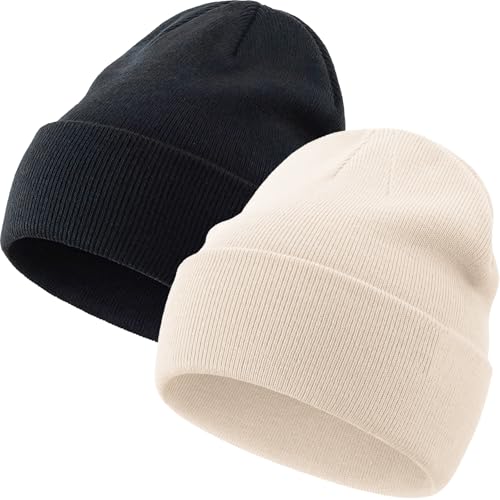 PHILIGHTS 100% Cotton Beanie Hat Knit Winter Hats for Women Men, Cuffed Slouchy Beanies Skull Cap...