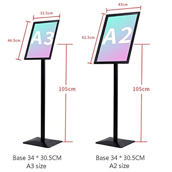 LVTFCO Teken A3/a2 Frame Poster Board, A4 Floor Stand, Menu Houder Snap Frame Display Reclame Stand, Galvaniseren, Kan verticaal worden getransformeerd
