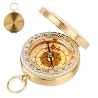 PBUSPU Kompass Outdoor, Kompass Wandern Portable mit Leuchtziffern,Wasserdicht Kompass Golden für Camping Wandern Jagd und Aktivitäten im Freien