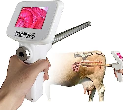 Artificial Insemination Gun Instrument, Dog or Cow/Horse Visual 3.5 in Endoscope Sperm AI Gun, with 640 * 480px LCD Screen, Veterinary Breeding Kit,Cow/Horse