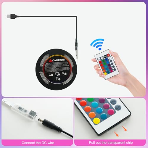 Image of TV LED Backlights, 10ft LED Strip Lights Behind TV USB Operated Color Changing for 46-65 Inch TV RGB 5050 LED Tape Lights with IR Remote Controller and Dimmable (Pack of 2)