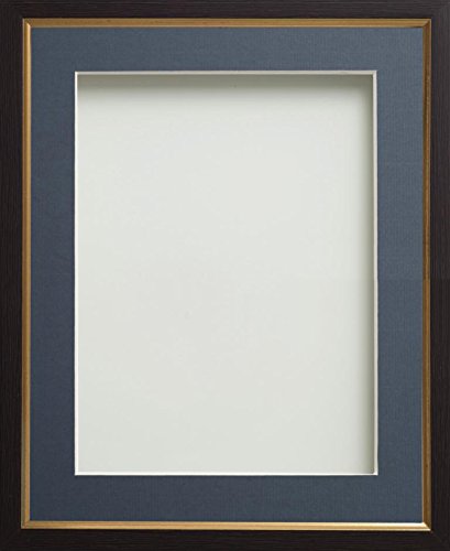Cadre photo noir 25,4x20,3 cm avec passe-partout bleu d'image 17,8x12,7 cm Drayton Frame Company