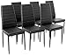 IDS Online Modern Style PU Leather Dining Side Chair with Foot Pad Black