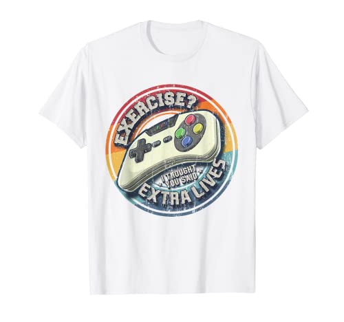 Extra Lives Lustiger Videospiel-Controller Retro Gamer Jungen T-Shirt