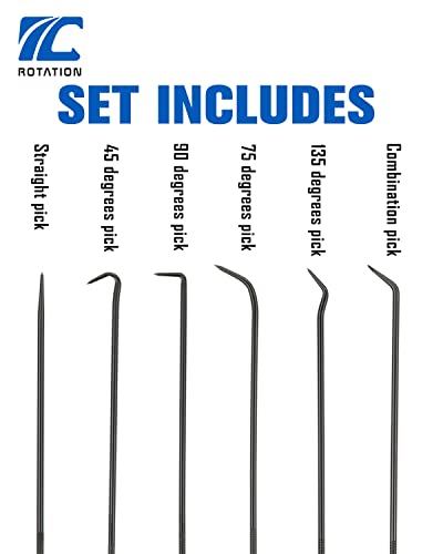 image for ROTATION Extra Long Precision Hook and Pick Set, 6-Piece Set, Chrome V