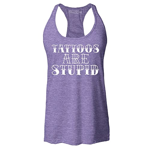 Débardeur violet XL ajusté Tattoos are Stupid : le haut confortable au style décalé