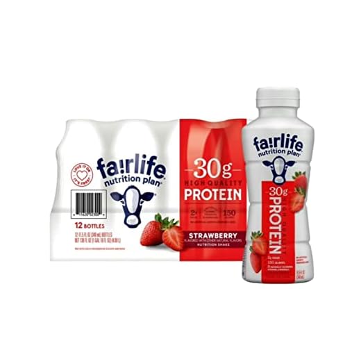 Fair Life Fairlife Protein Shake Strawberry Nutrition Plan 30g Protein 11.5 FL OZ (Pack of 12)