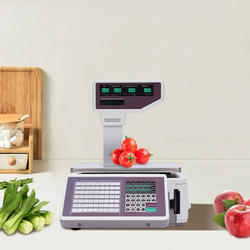 Báscula digital con impresora y cálculo de precio 66 lb miniatura 6