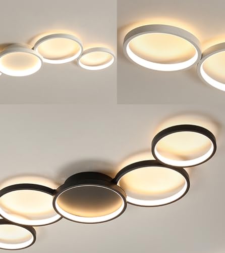 Lustre de plafond LED moderne blanc rond et multifonctionnel télécommandé - 7